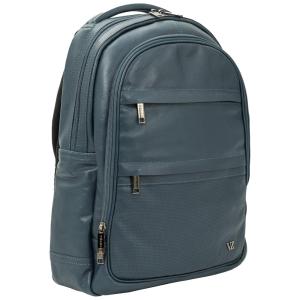 Mochila Masculina de Couro para Laptop, VELEZ, Azul