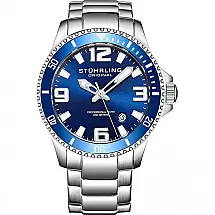 Relogio Masculino de Aço Inox.Sport Dive Mergulho 200M, Stuhrling, Prata