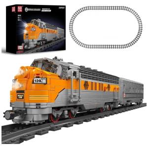 Kit de Construção trem MOC com 1541 Peças e Controle Remoto para Crianças e Adultos, Mould King, Cinza e Laranja