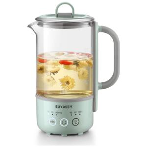 Chaleira Elétrica de Vidro 600 mL, Aço Inoxidável, 110v, BUYDEEM K313, Verde