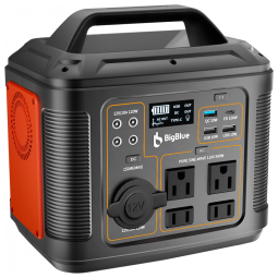 BigBlue Gerador de Energia Solar Portátil 500W PD 45W, 140000mAh com 2 Tomadas AC, DC, 3USB, Luz SOS