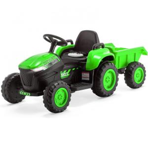 Trator Elétrico Infantil 1 Assento com Controle Remoto, Luz LED, Bateria 12V 30W, MELLCOM , Rosa