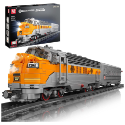 Kit de Construção Locomotiva com 1541 Peças e Controle Remoto para Crianças Acima de 14 Anos, Mold King, Cinza e Laranja