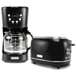Conjunto cafeteira elétrica 12 xícaras e torradeira 2 fatias Haden Heritage turquesa e cromo 1000W 110V