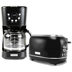 Conjunto cafeteira elétrica 12 xícaras e torradeira 2 fatias Haden Heritage turquesa e cromo 1000W 110V