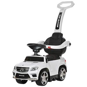 Carrinho de Passeio Infantil 4 em 1 com Alça e Movido a Bateria para Crianças de 1 a 3 Anos, Best Ride Mercedes, Branco