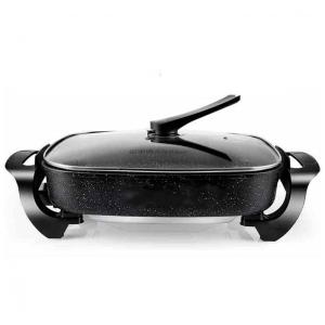Churrasqueira Grill Elétrica até 8 Porções em Aço Inoxidável, 110V 1600W, HHWKSJ, Preta