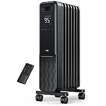 Aquecedor Elétrico a Óleo com Controle Remoto, 4 Modos, Proteção Contra Superaquecimento e Tombamento, 110V 1500W, Dreo, Cinza