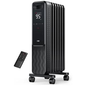 Aquecedor Elétrico a Óleo com Controle Remoto, 4 Modos, Proteção Contra Superaquecimento e Tombamento, 110V 1500W, Dreo, Cinza