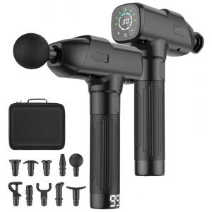 Massageador Pistola Elétrico Profissional Sem Fio 10 Acessórios, ORIBOX Gun0001, Preto