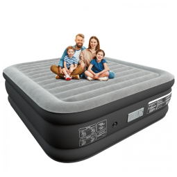 Colchão de Ar Queen Size Xsleep de 50,8 centímetros com Bomba Embutida - Luxuoso e Confortável - Material Resistente à Perfuração - Suporte