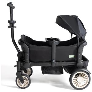 Carrinho de Passeio Vagão Duplo Off Road para Crianças com Armazenamento, Joey, Preto