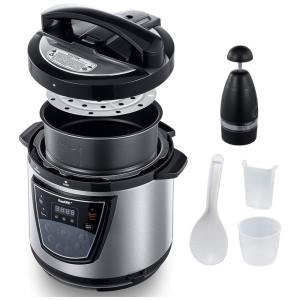Panela de Pressão Elétrica 5.6L Programável, 1000W, Aço Inoxidável, 110v, ICOOKPOT YA60015B2, Preto
