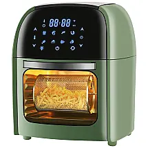 Fritadeira Elétrica, AirFryer 10L, Multifuncional, Tela de LED, 1700W, Aço Inoxidável, 110V, R.W.FLAME, Verde