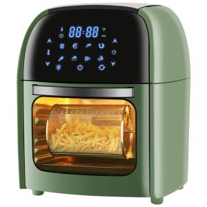 Fritadeira Elétrica, AirFryer 10L, Multifuncional, Tela de LED, 1700W, Aço Inoxidável, 110V, R.W.FLAME, Verde