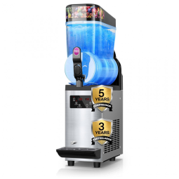 Máquina de Frozen Comercial de Aço Inoxidável, 1 Tanque de 15L, Prepara até 75 Copos de 350ml por Ciclo, Controle de Temperatura Preciso de