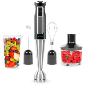 Mixer 5 em 1 com 9 Velocidades e Acessórios, 500W, Aço Inoxidável, 110v, CHEFX, Cinza
