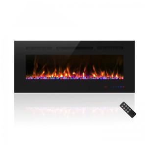 Lareira Elétrica de Embutir A45x106L com Controle Remoto e Digital, Luz LED, Chamas Multicolorida e Temporizador, 1500W, 110v