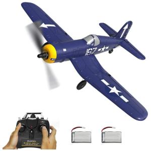 CredevZone F4U Avião de Controle Remoto 2.4G Design 4CH, Azul, Idade Recomendada 14