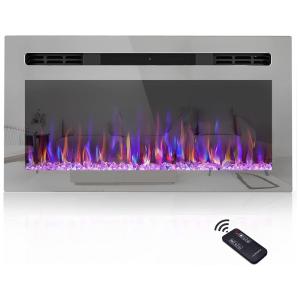 Lareira Elétrica de Embutir A43x109L com Controle Remoto e Temporizador, 110V, OOIIOR, Espellho