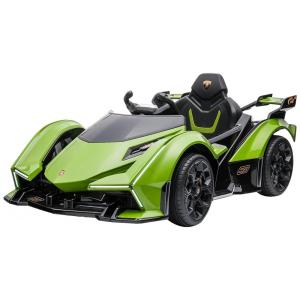 Lamborghini V12 Carro, Carrinho Elétrico Infantil a Bateria 12V 1 Assento com 2 Velocidades, Brilhante, DAKOTT HL528, Verde