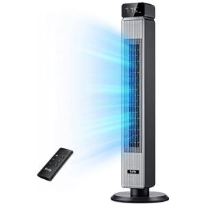 Ventilador de Torre para Quarto, Ventilador de Piso, Silencioso 30dB, Oscilação 90°, 6 Velocidades, 4 Modos, Timer 12H