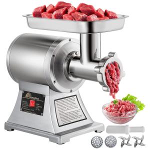 Moedor de Carne Elétrico Profissional, Até 249 kg, H, Aço Inoxidável, 1100W, 110v, HAPPYBUY Meat Grinder, Prateado