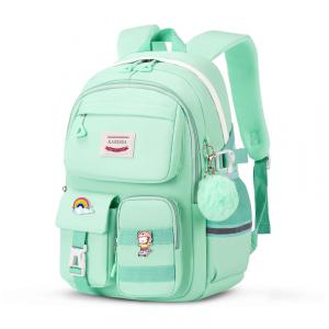 Mochila escolar MUSEVOS verde com múltiplos bolsos 23
