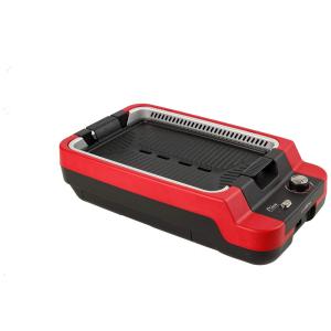 Churrasqueira Grill Elétrica até 4 Porções com Chapa Antiaderente, 110V, Aplusone, Vermelha