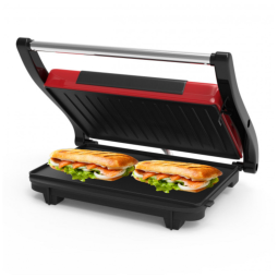 Sanduicheira Elétrica Antiaderente 2 Fatias, Aço Inox, 1400W, 110v, CHEF BUDDY 82 SW100, Vermelho