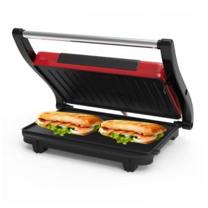 Sanduicheira Elétrica Antiaderente 2 Fatias, Aço Inox, 1400W, 110v, CHEF BUDDY 82 SW100, Vermelho