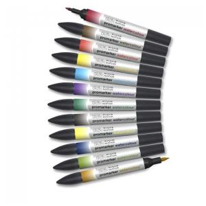 Kit de Canetas Profissionais com Pontas Duplas, 12 Peças, Winsor Newton