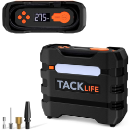 TACKLIFE Mini Compressor de Ar Elétrico Automotivo Portátil 12V 50 PSI C/ Luz LED e Tela LCD.