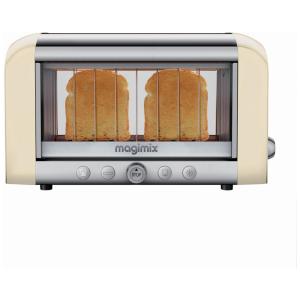 Torradeira Elétrica 2 Fatias com 4 Níveis de Tostagem Função Descongelar e Bandeja de Migalhas Removível, 110V 1450W, Magimix, Creme