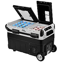 Geladeira Portátil 39L com Modo Sorvete e Zona Dupla, 12V JOYTUTUS, Preta
