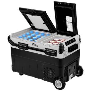 Geladeira Portátil 39L com Modo Sorvete e Zona Dupla, 12V JOYTUTUS, Preta