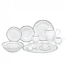 Aparelho de Jantar Lorren Home Trends Rio 57 Peças Porcelana Serviço para 8 Branco
