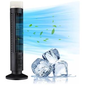 Qiopertar Torre Ventilador Led Ventilador Bladeless Torre Ventilador Elétrico Mini Condicionador Vertical Black106