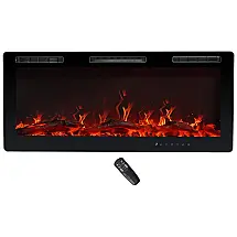 Lareira Elétrica de Embutir A44x97L com Controle Remoto e Chama Ajustável, 1500W, 110v, C HOPETREE CHTEFWTJ42AI2N2, Preto