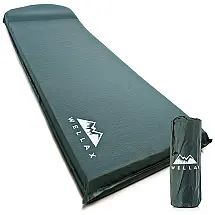 Colchão Inflável Ultraleve para Camping com Travesseiro Embutido e Bolsa – WELLAX Verde, Portátil e Compacto