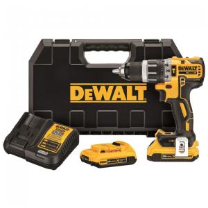 Kit Furadeira sem Fio Compacta 2.a Amp por Hora, 20V, DEWALT DCD796D2, Amarelo
