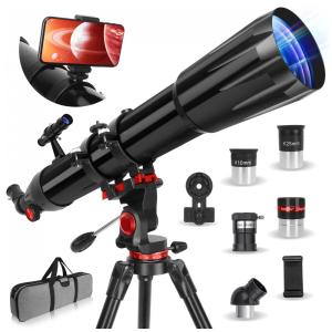 Telescópio Potente para Adultos, 90mm Diâmetro e 900mm para Crianças e Iniciantes, Ampliação de 450x. Ideal para Observação de Planetas