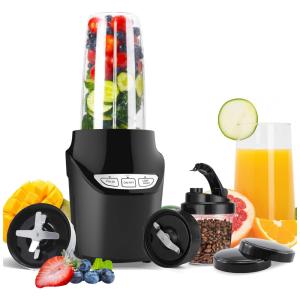 Mini Liquidificador Portátil 950mL com Carregamento USB, 1000W, 110v, HEALNITOR, Preto