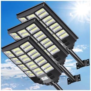 VOOJOY Luminária Solar Externa 120000 Lumens 1500W com Sensor de Movimento e Controle Remoto, 1 Unidade