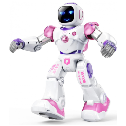 Brinquedo Robô Roku Programável e Interativo com Controle de Voz e de APP, para Crianças de 4 a 9 Anos, Rosa