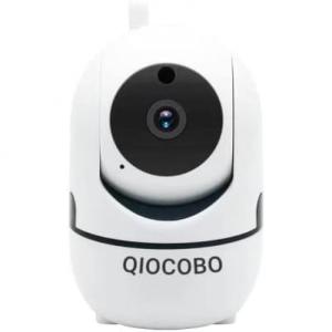 Câmera de Segurança Wi Fi 1080p Ideal para Animais com Visão Noturna e Interação por Voz, QIOCOBO QIO 9902, Branco