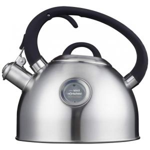 Chaleira 3L com Apito em Aço Inoxidável, HOHSCHEID H1 Sliver, Prateado