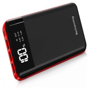 Powerbank 25000mAh 3 Portas de Saída Display LCD Escritório Viagem, BE CHARMING BCM Portable Charger Battery Pack, Preto