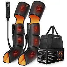Massageador Elétrico de Compressão para Coxas, Pernas e Pés 3 Modos e 3 Intensidades, Bivolt, QUINEAR QN 073A, Preto