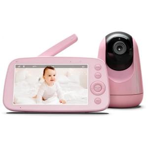 Babá Eletrônica CZMTA com Câmera e Monitor 720p Recarregável, Visão Noturna, Rosa